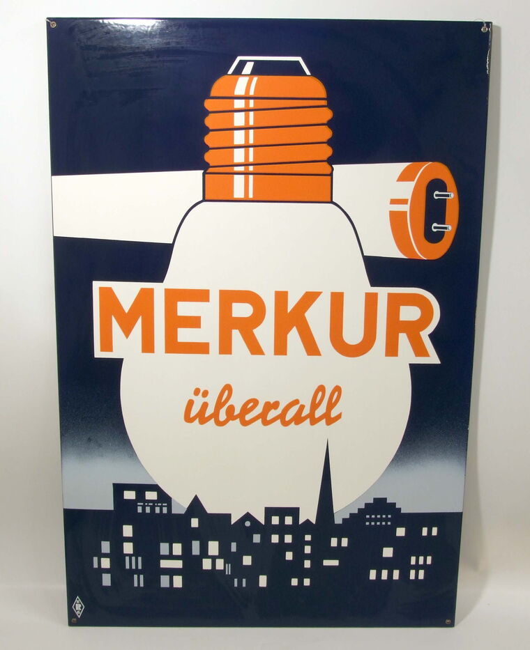 Metall-Werbeschild Merkur