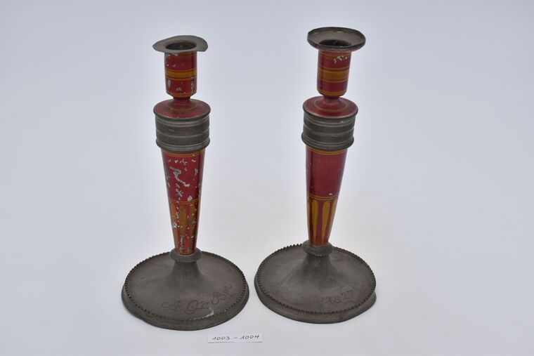 Biedermeier-Kerzenleuchter aus Zinn