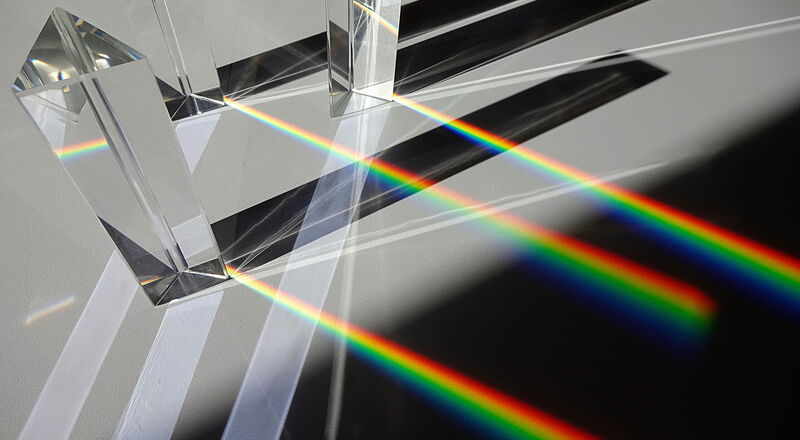 Lichtbrechung im Glasprisma