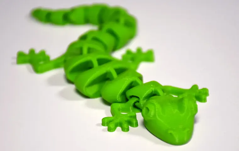 3D-gedrucker, grüner, beweglicher Gecko